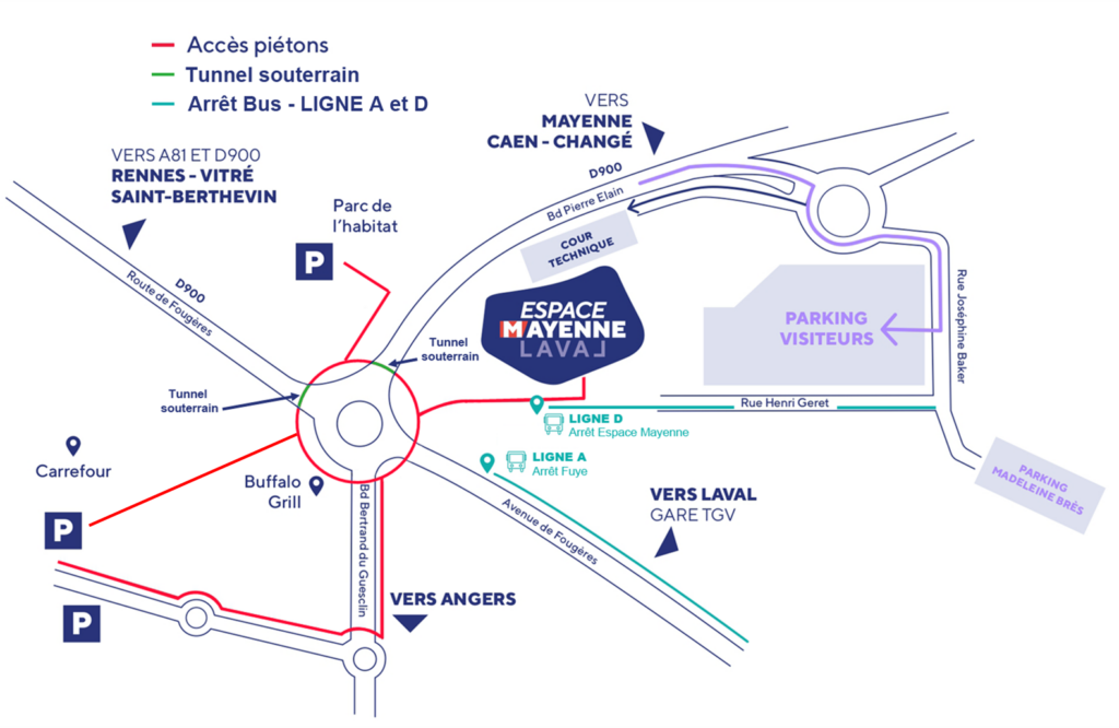 Plan d'accès Espace Mayenne